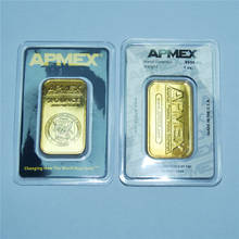 Apmex-bulón chapado en oro de alta calidad, barra de oro de 1 oz APMEX, oro de 24k no magnético, colección de regalos de negocios 2024 - compra barato