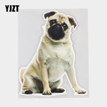 YJZT, 14 × 17,6 см, наклейка в виде милых Мопсов с животными, наклейка на автомобиль с защитой от царапин, индивидуальные декоративные наклейки для дверей 21A-0062 2024 - купить недорого