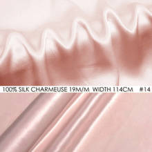Tela de seda CHARMEUSE satinada de 114cm de ancho, 19momme, Color más claro, para decoración de bodas, #14 BabyPink, 100% 2024 - compra barato