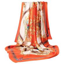 YHFJ110110 New Fashion Ladies 100% Silk Scarf Shawl 110 Square Scarf Women Shawl 2024 - buy cheap