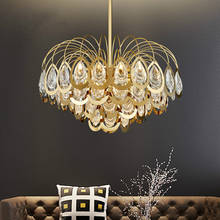 Candelabro LED dorado posmoderno E14, lámpara colgante de lujo para sala de estar, vestíbulo, restaurante, decoración, candelabros grandes 2024 - compra barato