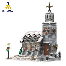 BuildMoc-bloques de construcción modulares para niños, juguete de ladrillos para armar pueblo de invierno, iglesia, casa, ideal para regalo 2024 - compra barato
