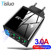 Quick Charge 3.0 USB Charger For iPhone 11 12 Samsung Xiaomi Huaiwei QC 3.0 Fast Charger 4 Port EU US Plug USB Phone Charger 2024 - buy cheap