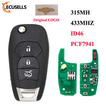 Funda de mando a distancia inteligente para Chevrolet Cruze, accesorio plegable y modificado con 3 botones, 2014-2018 315/433 MHZ, con Chip PCF7941 ID46 2024 - compra barato