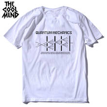 Мужская футболка с коротким рукавом COOLMIND, 100% хлопок, с принтом квантовой механики, Повседневная летняя свободная футболка, крутая футболка, мужские футболки 2024 - купить недорого