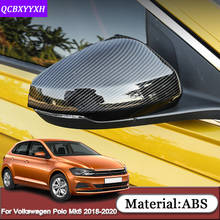 Подходит для Volkswagen Polo Mk6 Virtus Sedan 2018-2020 ABS Автомобильная внешняя крышка зеркала заднего вида с блестками автомобильные наклейки автомобильные... 2024 - купить недорого