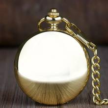 Gold Smooth Men Quartz Pocket Watches Polish Quartz Fob Pocket Watches Pendant with Fob Chain Best Gifts for Mens Womens 2022 - buy cheap