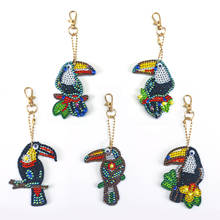 DIY Parrot Full Special Shaped Diamond Painting Keychains Animal Women Bag Pendant Jewelry Key Ring Embroidery Cross Stitch 2024 - buy cheap