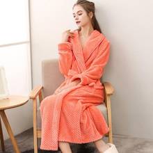 New Arrival Female Sleepwear Flannel Warm Bathrobe Autumn Winter Thicken Kimono Robe Gown Leisure Nightgown Lady Nightdress 2024 - buy cheap