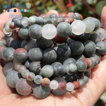 Natural Stone African Bloodstone Round Loose Spacer Beads For Jewelry Making 4-10 MM DIY Bracelets Accessories Wholesale 15" 2024 - buy cheap