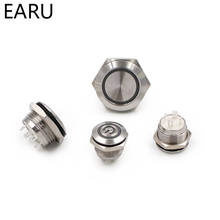 12-30mm mirco interruptor curto strock momentâneo de aço inoxidável auto-reset à prova dwaterproof água metal botão interruptor anel de alimentação led luz