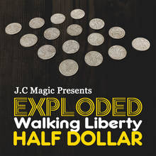 Взорвавшаяся Walking Liberty половина доллара от J.C Волшебная Монета бомбардировщик Волшебные трюки сцена крупным планом трюк реквизит монета появляющаяся Magia Fun 2024 - купить недорого