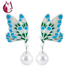 Pendiente de gota de mariposa para mujer, joyería de moda Retro de Plata de Ley 925 pura, pendiente colgante de Oorbellen 2020, tendencia de lujo E20 2024 - compra barato