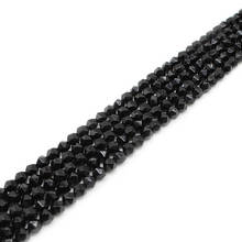 Cuentas de cristal negro facetado, abalorios espaciadores sueltos de 8mm para la fabricación de joyas, pulsera DIY, accesorios de collar, hebras de 15" 2024 - compra barato