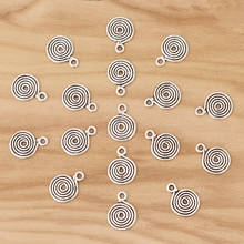 50 Pieces Tibetan Silver Spiral Swirl Vortex Round Charms Pendants Beads for DIY Bracelet Jewellery Making Findings 13x10mm 2024 - buy cheap
