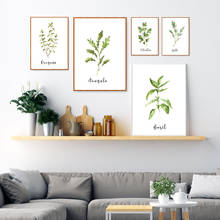 Oregano Sage Rosemary Basil Herbal Wall Art Canvas Painting Print Plant Poster Kitchen Living Room Interior Decoration 2024 - buy cheap