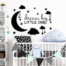 Наклейка на стену в виде Луны, облака и звезда, мечта, большой малыш, наклейки на стену, цитаты, виниловые для детской комнаты, декоративные наклейки X837 2024 - купить недорого