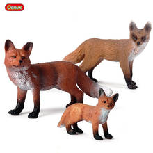 Фигурка животного Oenux из леса, дикой природы, лисы, экшн-фигурка из ПВХ, миниатюрная обучающая модель, игрушка, подарок для детей 2024 - купить недорого