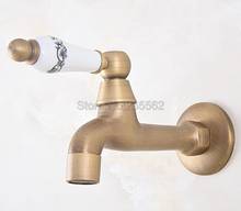 Retro Antique Brass One Handle Kitchen faucet wall mounted Laundry bathroom Mop Water Tap Garden Washing Machine Faucet Lav314 2024 - buy cheap