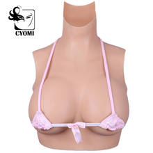 Cyomi copo de silicone b/c/d, seios falsos com preenchimento de algodão gola alta gola para orelha, silicone para cosplay drag queen 3g 2024 - compre barato