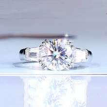 100% 14K Золотое кольцо 2ct D Цвет VVS Moissanite кольцо обручальное кольцо с национальным сертификатом 001 2024 - купить недорого