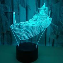 Shadow Object 3d Night Light Boat Creative Colorful Light Touch Usb Decoration 3d Lamp Christmas Gift Children's Toys 2024 - buy cheap