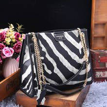 Genuine Leather Handbags 2020 New Fashion Leopard Print Chain Shoulder Diagonal All-match Tote Bag Purses Luxury Designer 2024 - buy cheap