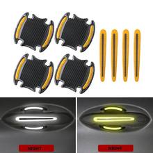 4pcs Car Door Handle Sticker Decal Warning Reflective Tape Auto Reflective Strips Driving Safety Mark Styling Car Accessories 2024 - buy cheap
