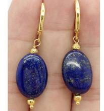 Fashion jewelry Free Shipping  NEW Fashoion Handmade Blue Lapis Lazuli Yellow Earring ^^@^NEW style Fine jewe Noble Natural ston 2024 - buy cheap