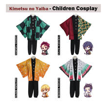 Disfraz de Demon Slayer para niños, uniforme personalizado de Kimetsu no Yaiba, Kamado, Tanjirou, Halloween, Carnaval 2024 - compra barato