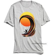 Custom Tee-Shirts Man T-Shirt Surfer On Fire Crazy T Shirt Short Sleeve Father Day Tops Shirts Discount Crew Neck Cotton Sweater 2024 - buy cheap