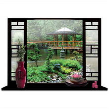 Occident estilo falso janela mural jardim paisagem 3d adesivos de parede arte do vinil decoração para casa cenário cartaz papel parede 70*50cm 2024 - compre barato