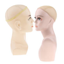 Cabeça de manequim masculino e feminino de plástico, 2 peças, realista, boné, peruca, expositor, manequim 2024 - compre barato