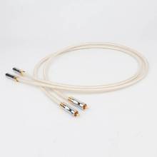 Новинка, QED, подпись, 1 м или 1,5 м, 1 пара посеребренных R1703, позолоченный RCA аудио кабель для соединения 2024 - купить недорого