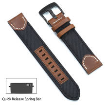 Quality Nylon + Genuine Leather Ring Watchbands Quality Quick Pin Buckle Nato Strap 20mm 22mm Men's Watch Accessories 2024 - buy cheap