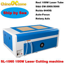 1060 Laser Cutting Engraving 1060 100W RECI W2 Laser Tube Auto Focus Machine CO2  Ruida 6445G DSP System 1000*600mm Auto-Focus 2024 - buy cheap