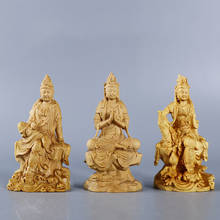 Boxwood 10cm Guanyin Sculpture Wood Carvings Buddha Statue Worship Collection Home Decor 2024 - buy cheap