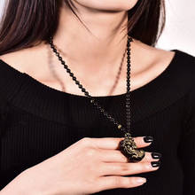 gold obsidian pixiu pendants beads necklace handmade natural stone wealth and good luck men women unisex Chinese feng shui 2024 - buy cheap