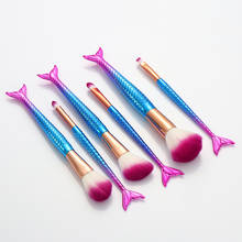 Mermaid Makeup Brushes Colorful Make up Brush Cosmetics Tools Foundation Blusher Eyeshadow Brushes Set 2024 - buy cheap