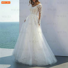 Sexy Long Sleeves Wedding Dress For Bride 2021 Vestido De Novia Lace Corset Tulle A Line Bridal Gowns Custom Made Hochzeitskleid 2024 - buy cheap
