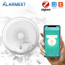 Alarme tuya zigbee detector de fumaça alarme de incêndio sensor de fumaça altamente sensível sistema de alarme de incêndio energia por tuya 2024 - compre barato