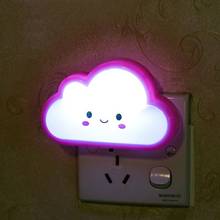 Lâmpada noturna de parede de desenho animado, lâmpada de cabeceira pequena, desenho animado, para quarto, crianças, iluminação nuvem 110v-220v 2024 - compre barato