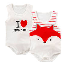 New Cute Baby Bodysuit Romper Cartoon Fox Print Newborn Girl Boy Jumpsuit Soft Breathable Sleeveless Infant Toddler Baby Clothes 2024 - buy cheap