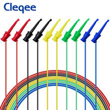 Cleqee p1520 5 pces duplo smd ic teste gancho clipe cabo de silicone chumbo 20awg multímetro multi-purpose fio de teste elétrico 50cm 2024 - compre barato