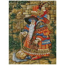 14/11/18/22/16/28/25ct  Lovely Counted Cross Stitch Kit Red Santa Magic cane Wizard and snail 10475 Free Shipping 2024 - buy cheap
