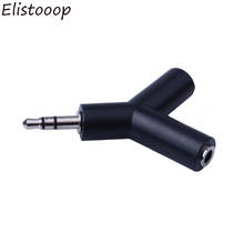 Elistooop mini adaptador de fone de ouvido, divisor de áudio estéreo de 3.5mm com forma de y macho para 2 fêmeas m/f de 3.5mm, acessórios para fone de ouvido 2024 - compre barato