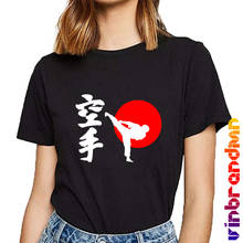 Japão shotokan t camisas kyokushinkai kan kyokushin karate feminino casual manga curta topos de algodão legal estilo kanji camiseta feminina 2024 - compre barato