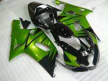 Kit de carenagem personalizado para gsxr600 750, k1, 01, 02, 03, gsxr 600, gsxr750 2001, 2002, 2003, preto e verde, carroceria + presentes, sh47 2024 - compre barato