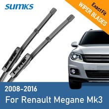 Дворники SUMKS для Renault Megane Mk3, 24 дюйма и 16 дюймов, подходит штык Arms 2008, 2009, 2010, 2011, 2012, 2013, 2014, 2015, 2016 2024 - купить недорого