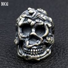 New Beauty and Skull Man Ring solid s925 pure silver handmade rock hip-hop punk nude girl ring for men 2024 - buy cheap